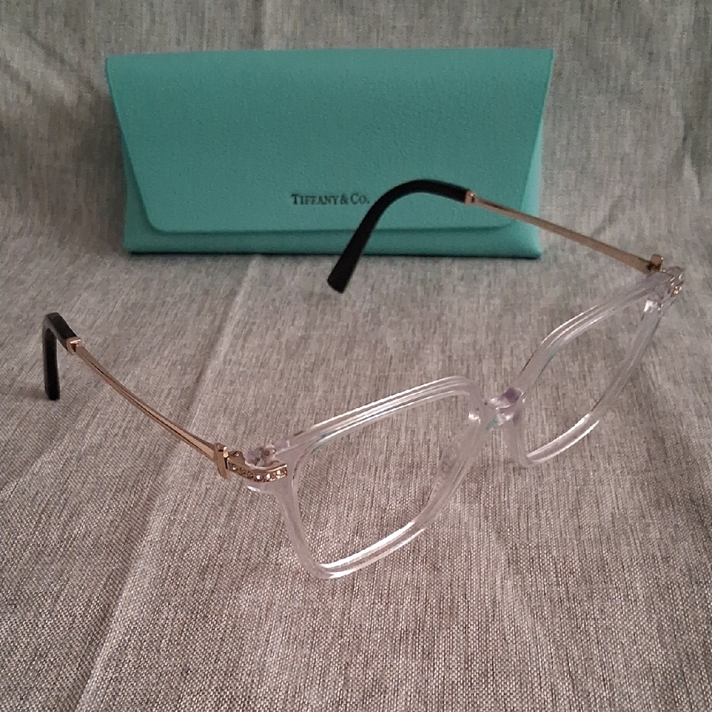 Tiffany & Co. Transparent Glasses with Gold Details